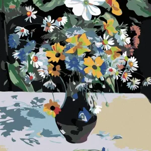 Diamond painting - WILDBLUMEN IN SCHWARZER VASE Begrenztes Angebot