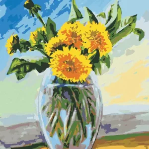 Solange Der Vorrat Reicht Diamond painting - LÖWENZAHN IN EINER GLASVASE