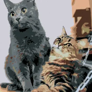 Diamond painting - WARTENDE KATZEN Heißes Angebot