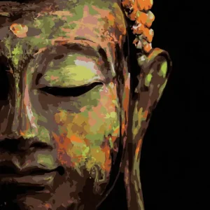 Exklusiv Diamond painting - BUDDHA AUF SCHWARZEM HINTERGRUND