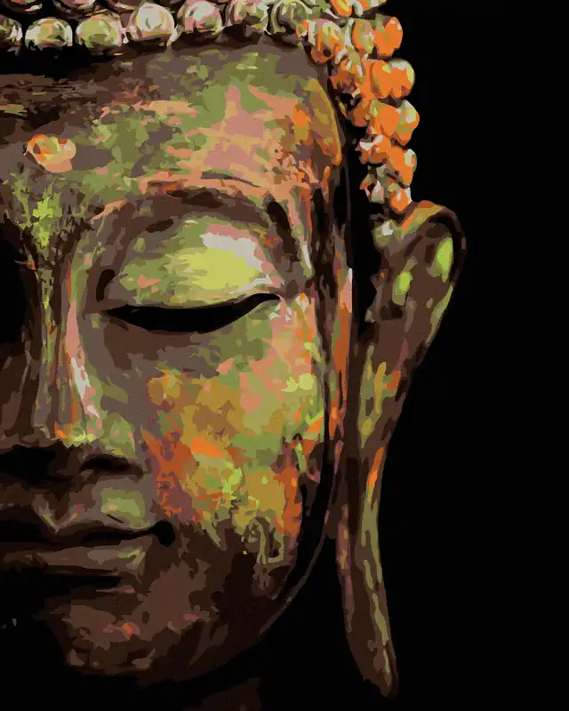 Exklusiv Diamond painting – BUDDHA AUF SCHWARZEM HINTERGRUND