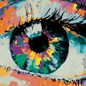 Diamond painting - BUNTES MENSCHLICHES AUGE Highlight