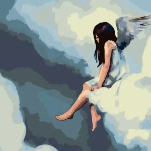 Diamond painting - SITZENDER ENGEL AUF EINER WOLKE Ab Werk