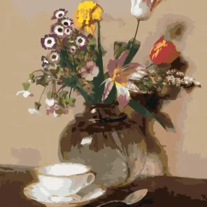 Diamond painting - STILLLEBEN MIT BLUMEN UND EINER TASSE (HENRI FANTIN-LATOUR) Handgefertigt