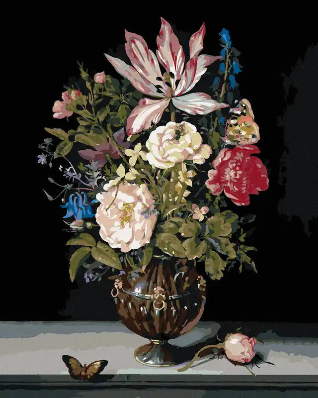 Diamond painting – STILLLEBEN MIT BLUMEN (AMBROSIUS BOSSCHAERT) Sichere Zahlung
