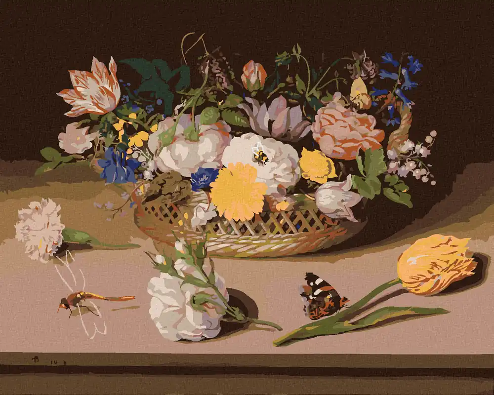 Diamond painting – STILLLEBEN VON BLUMEN (AMBROSIUS BOSSCHAERT) Schneller Versand