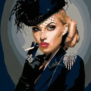 Diamond painting - FRAU IN SCHWARZ Geprüft