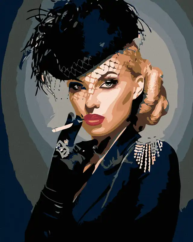 Diamond painting – FRAU IN SCHWARZ Geprüft