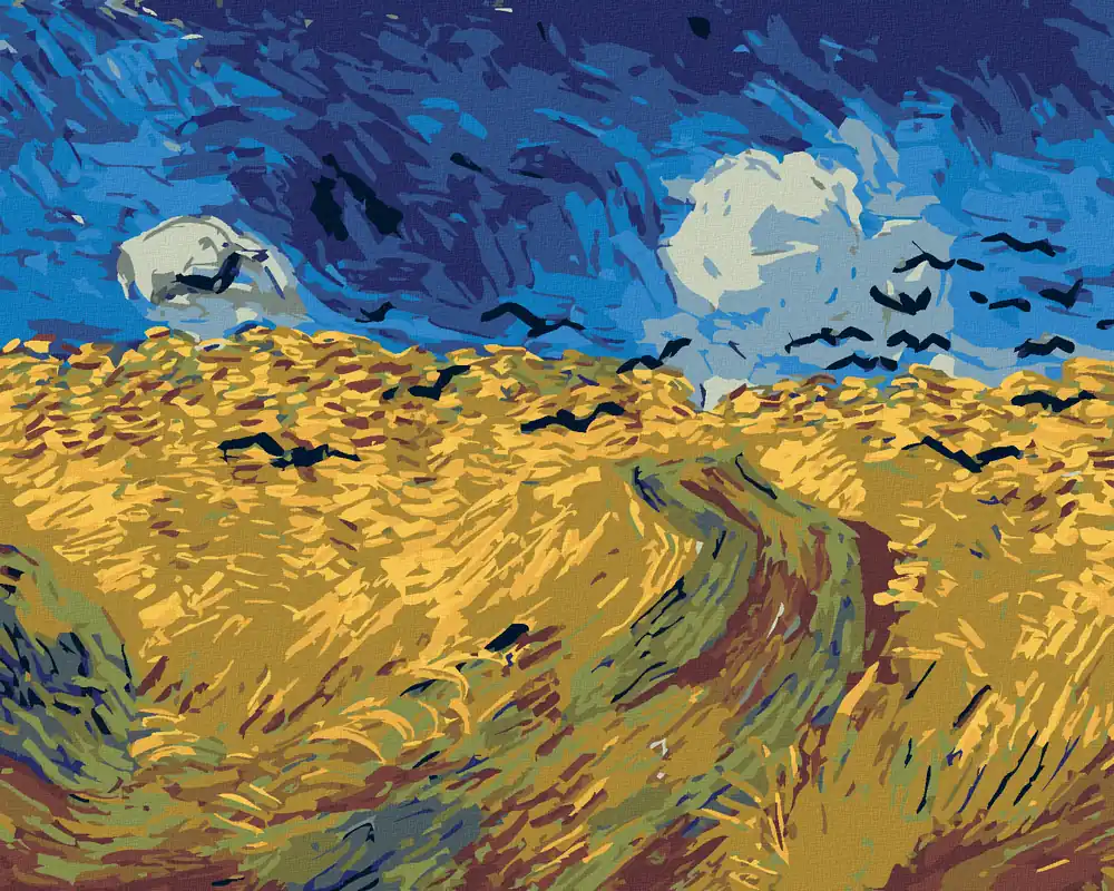 Bestseller Diamond painting – WEIZENFELD MIT RABEN (VINCENT VAN GOGH)