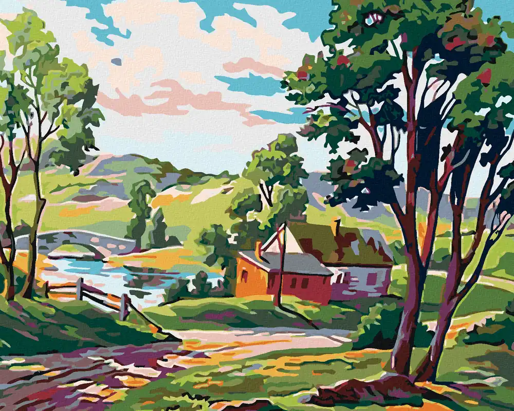 Diamond painting – LANDBAU AM KLEINEN TEICH Bestseller