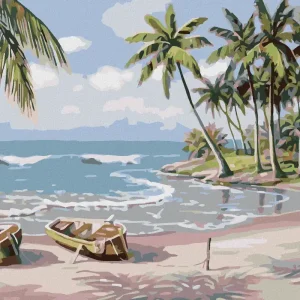 Solange Der Vorrat Reicht Diamond painting - RUDERBOOT AM STRAND