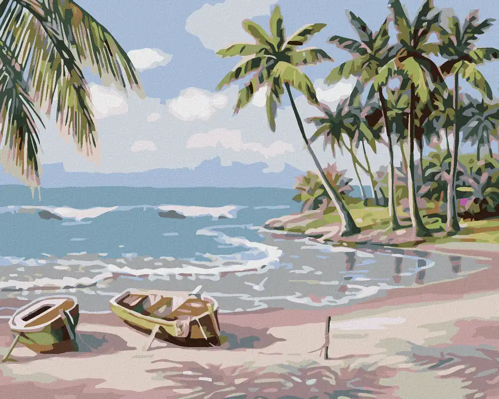 Solange Der Vorrat Reicht Diamond painting – RUDERBOOT AM STRAND