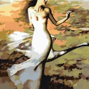 Exklusiv Diamond painting - TANZENDE FRAU IN WEIß