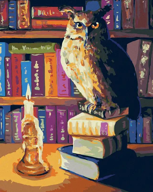 Diamond painting – EULE IN DER BIBLIOTHEK Must-Have