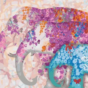 Diamond painting - ELEFANTEN UND BLUMEN KOMPOSITION Must-Have