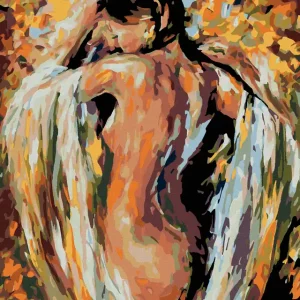 Diamond painting - HALBNACKTE FRAU IN FARBEN Billig