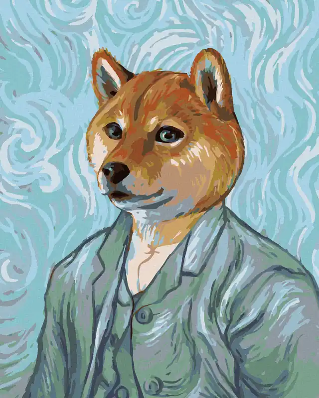 Diamond painting – VINCENT VAN GOGH MIT EINEM HUNDEKOPF Begrenztes Angebot