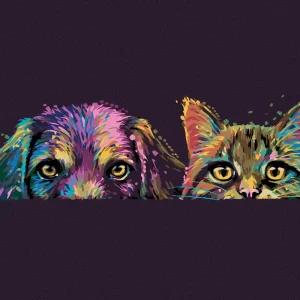 Top-Angebot Diamond painting - HUND UND KATZE IN FARBEN