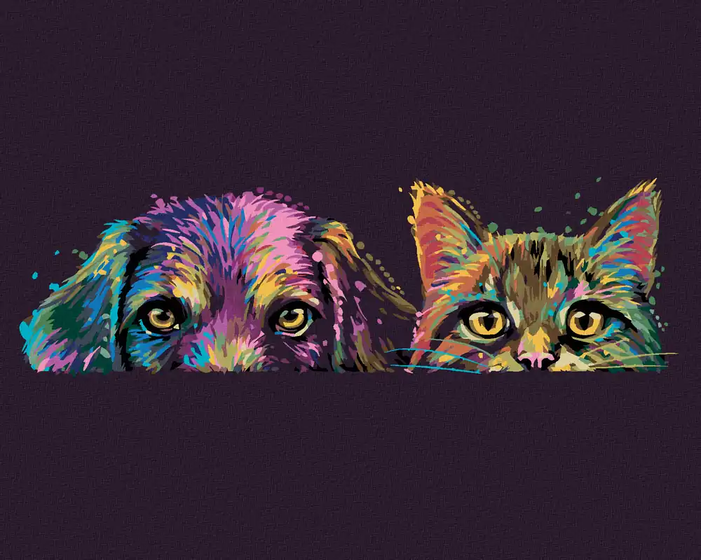 Top-Angebot Diamond painting – HUND UND KATZE IN FARBEN