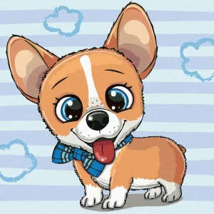 Expressversand Diamond painting - NIEDLICHER HUND MIT FLIEGE