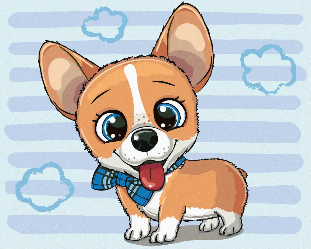 Expressversand Diamond painting – NIEDLICHER HUND MIT FLIEGE