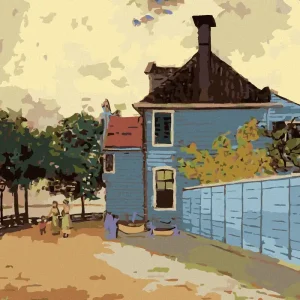 Diamond painting - DAS BLAUE HAUS IN ZAANDAM (CLAUDE MONET) Kostenloser Rückversand