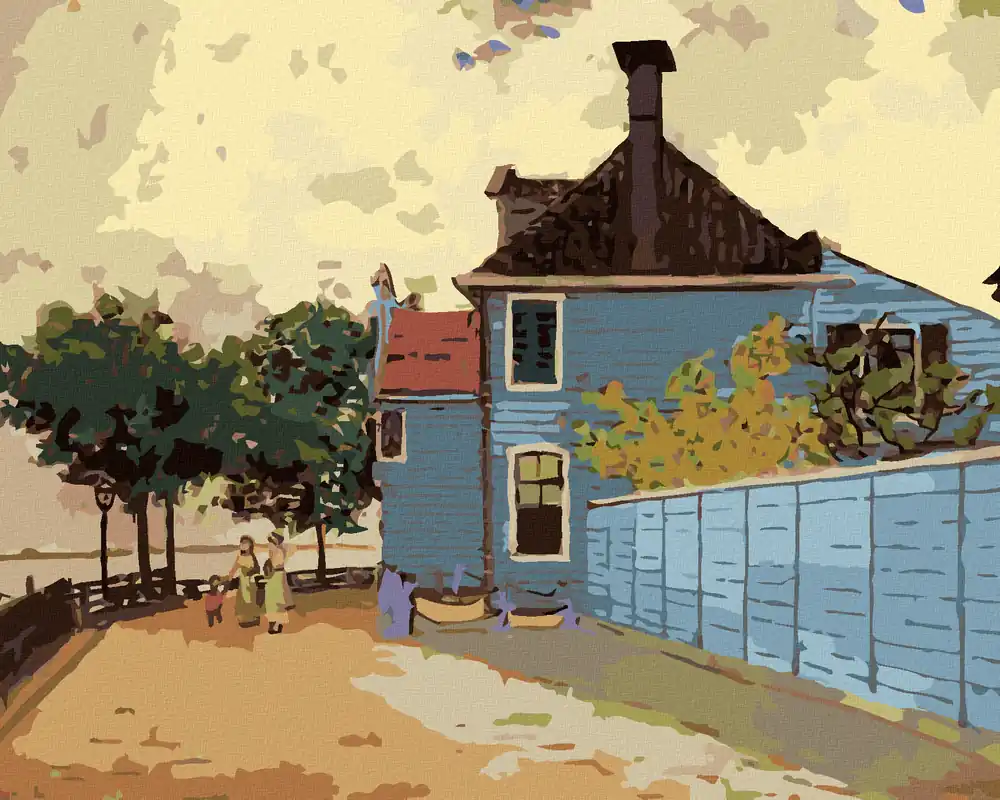 Diamond painting – DAS BLAUE HAUS IN ZAANDAM (CLAUDE MONET) Kostenloser Rückversand