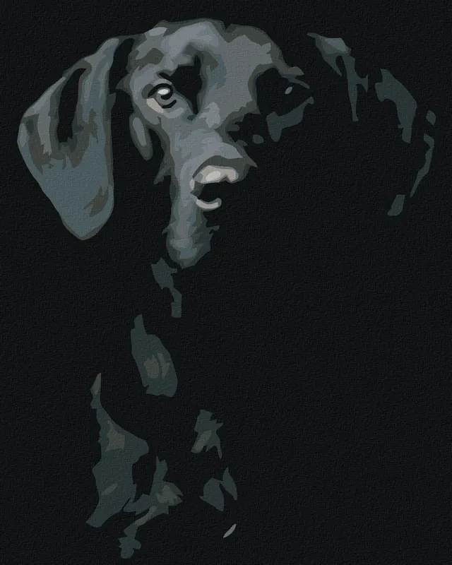 Original Diamond painting – SCHWARZWEIßER HUND