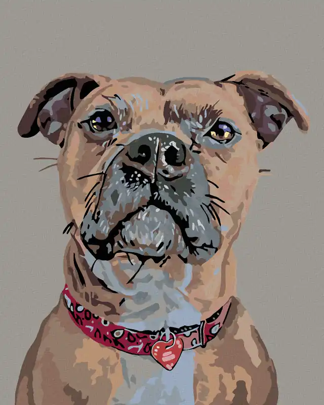 Kostenloser Rückversand Diamond painting – WACHSAMER HUND UND HERZCHEN-HALSBAND