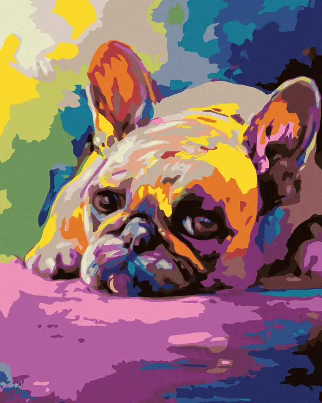 Jetzt Bestellen Diamond painting – LIEGENDE BULLDOGE