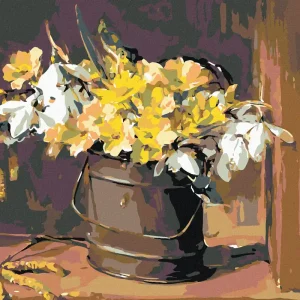 Original Diamond painting - WILDBLUMEN IM EIMERCHEN