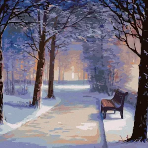 Preiswert Diamond painting - BANK IN EINEM VERSCHNEITEN PARK