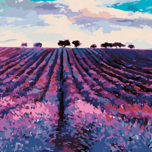 Top-Preis Diamond painting - LAVENDELFELDER UND BÄUME IN DER FERNE