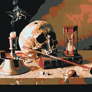 Diamond painting - TOTENKOPF AUF DEM TISCH Schneller Versand