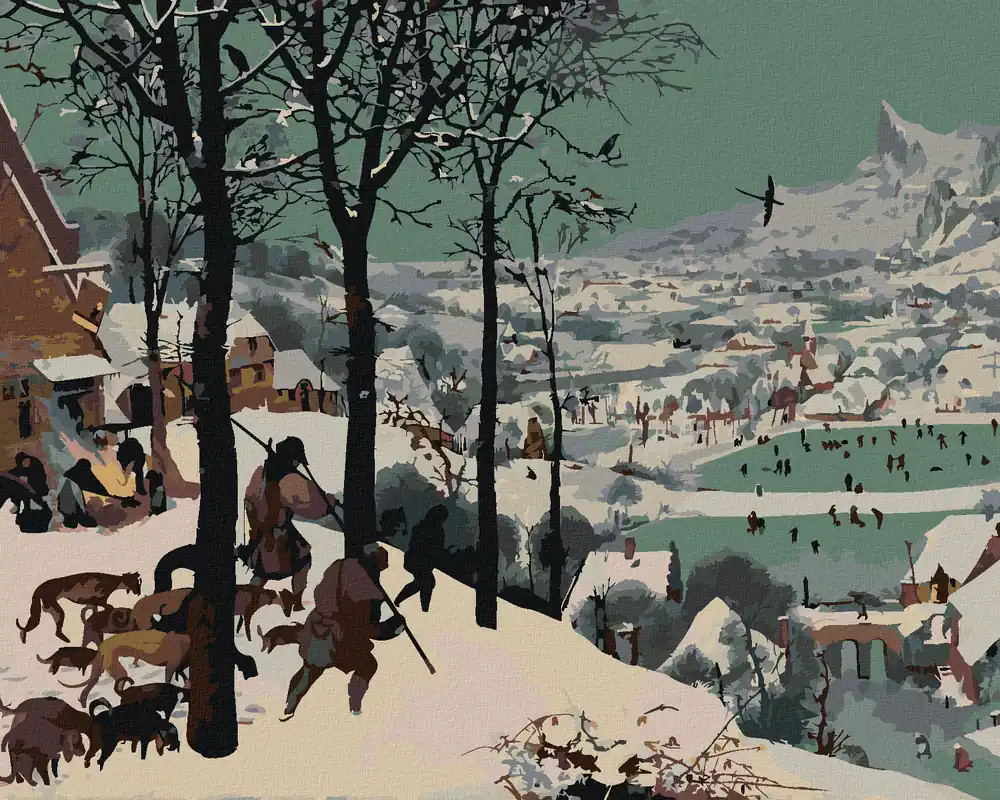 Diamond painting – DIE JÄGER IM SCHNEE (PIETER BRUEGEL) Neu Im Sortiment