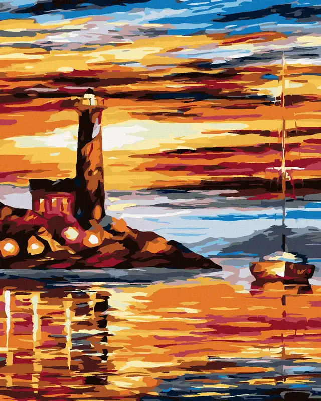 Limited Edition Diamond painting – LEUCHTTURM UND SEGELBOOT