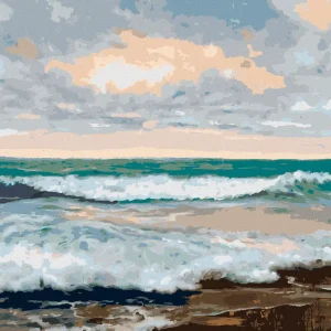 Diamond painting - STRAND MIT HOHEN WELLEN Preiswert