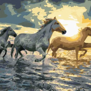 Diamond painting - PFERDE IM WASSER Neue Kollektion