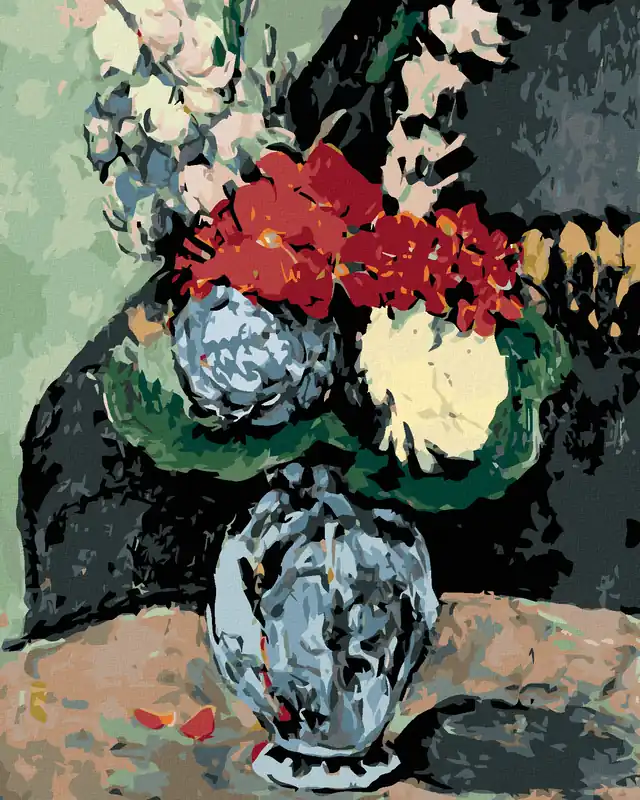 Neuheit Diamond painting – DAHLIEN IN EINER DELFTER VASE (P. CÉZANNE)