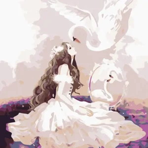 Kostenloser Versand Diamond painting - MÄDCHEN UND SCHWAN