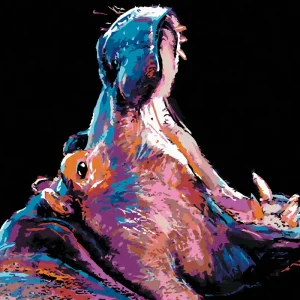 Heute Kaufen Diamond painting - BUNTES NILPFERD