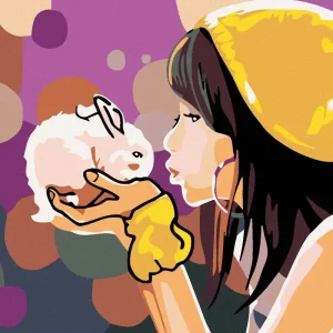 Preisreduziert Diamond painting - MÄDCHEN MIT KANINCHEN