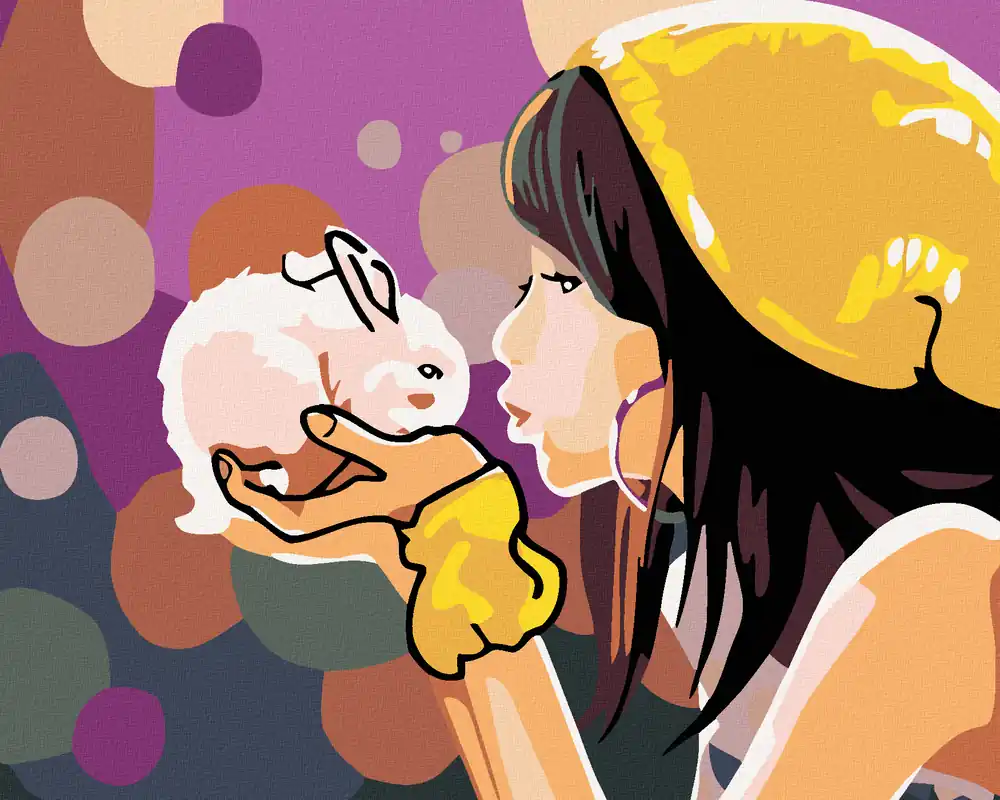 Preisreduziert Diamond painting – MÄDCHEN MIT KANINCHEN