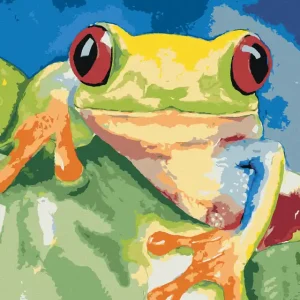 Sichere Zahlung Diamond painting - FROSCH SITZEND AUF EINEM BLATT