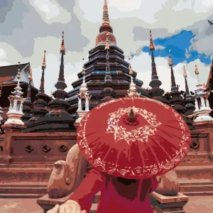 Direkt Vom Hersteller Diamond painting - FRAU AM TEMPEL