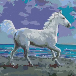 Sichere Zahlung Diamond painting - WEISSES PFERD AM UFER