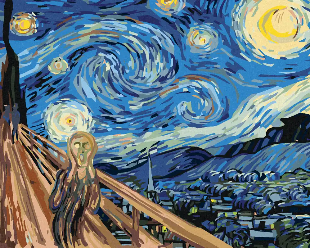 Abverkauf Diamond painting – SCHREI AUF STERNENNACHT – INSPIRATION VON VAN GOGH