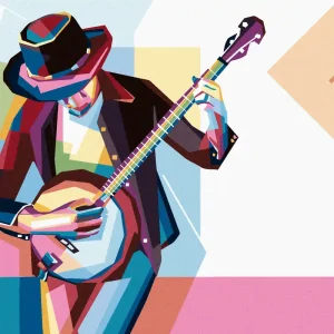 Schnäppchen Diamond painting - FARBIGER MUSIKER