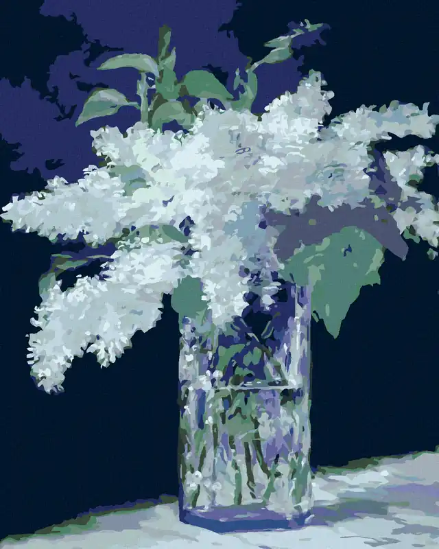 Diamond painting – STILLLEBEN MIT FLIEDER (ÉDOUARD MANET) Kostenfreie Lieferung