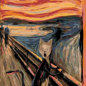 Heißes Angebot Diamond painting - KATZENSCHREI - INSPIRATION E. MUNCH